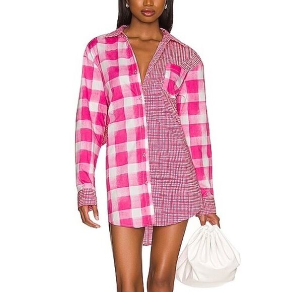 NWT Solid & Striped x Revolve‎ Painted Strawberry Gingham Drawstring Dress Large - Picture 1 of 10
